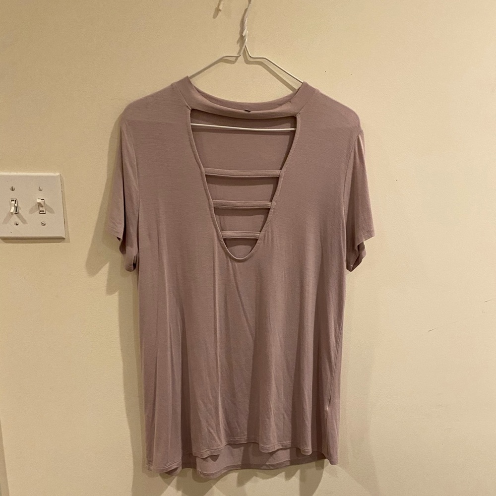 Purple cut out tee
